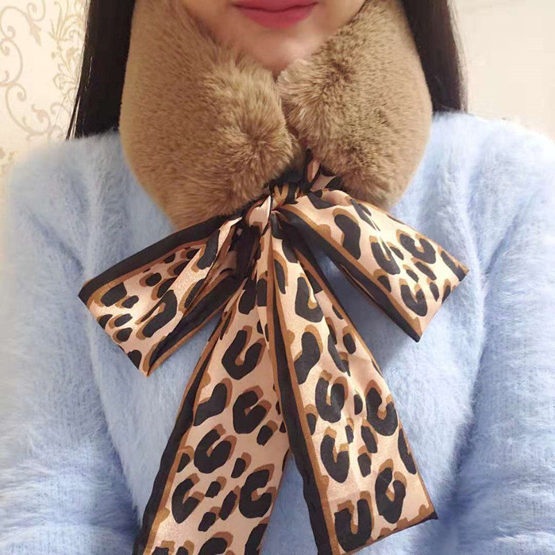 秋冬新款毛毛披肩仿皮草狐狸毛獭兔毛女士围脖围巾大衣假领子丝巾