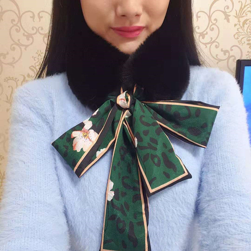 秋冬新款毛毛披肩仿皮草狐狸毛獭兔毛女士围脖围巾大衣假领子丝巾